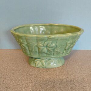 Hosely Pottery Green  Vine Pattern Planter Vintage